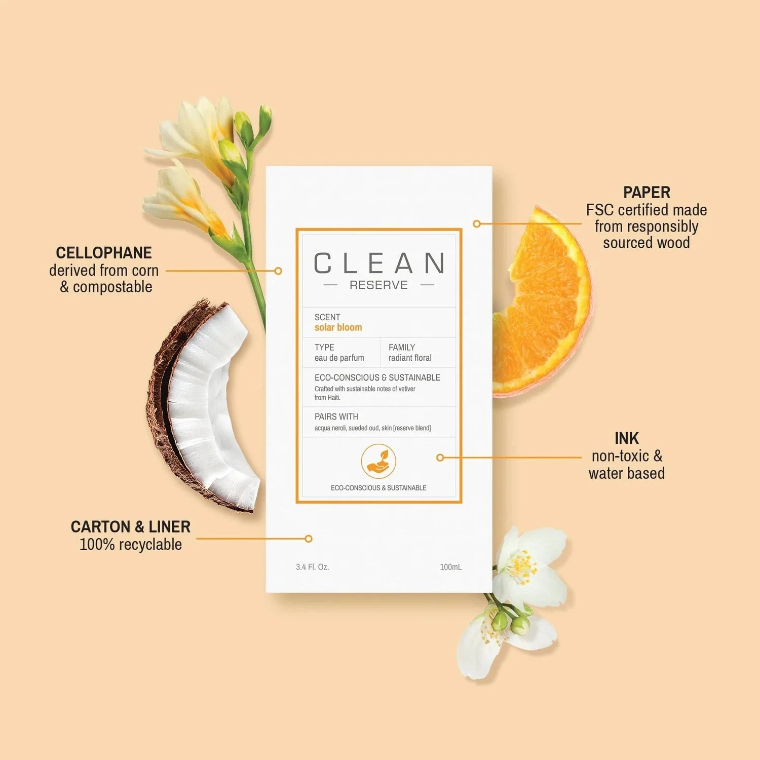 Scent Sorority Clean Solar Bloom by Clean Eau De Parfum 3.4 oz